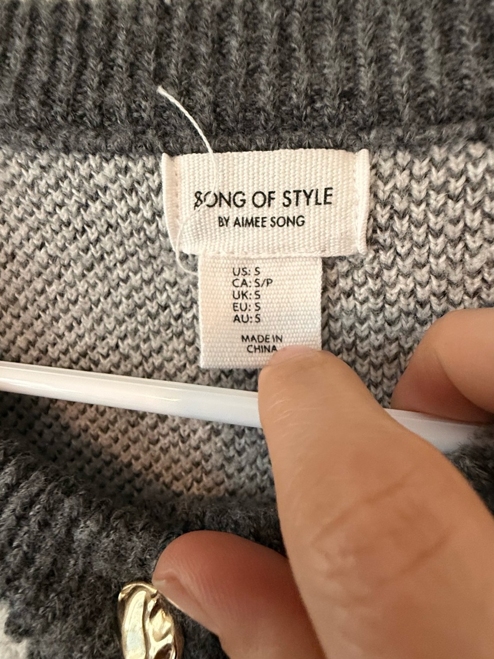 Song of Style Black & White Argyle Cropped Button Cardigan - Picture 5 of 7